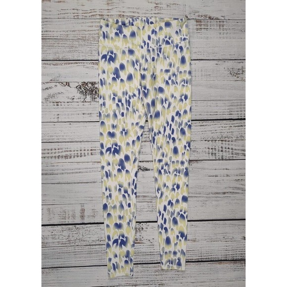 ALO YOGA Abstract Print Elastic Waistband Yoga Legging Pants White/Blue WMNS XS - Picture 3 of 4